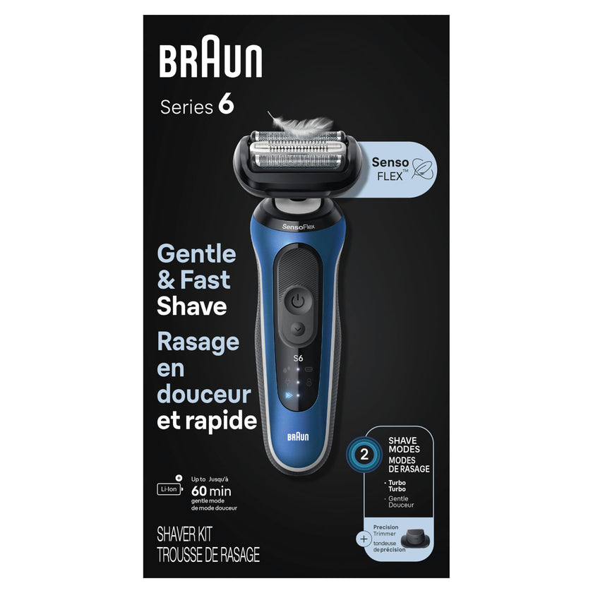 Braun Electric Razor for Men Series 6, Beard Shaver, Electric Shaver, GentleFlex, SkinGentle Foil, with Precision Trimmer, S6 6120s, 1 item 🍁 All In One Marketplace Canada