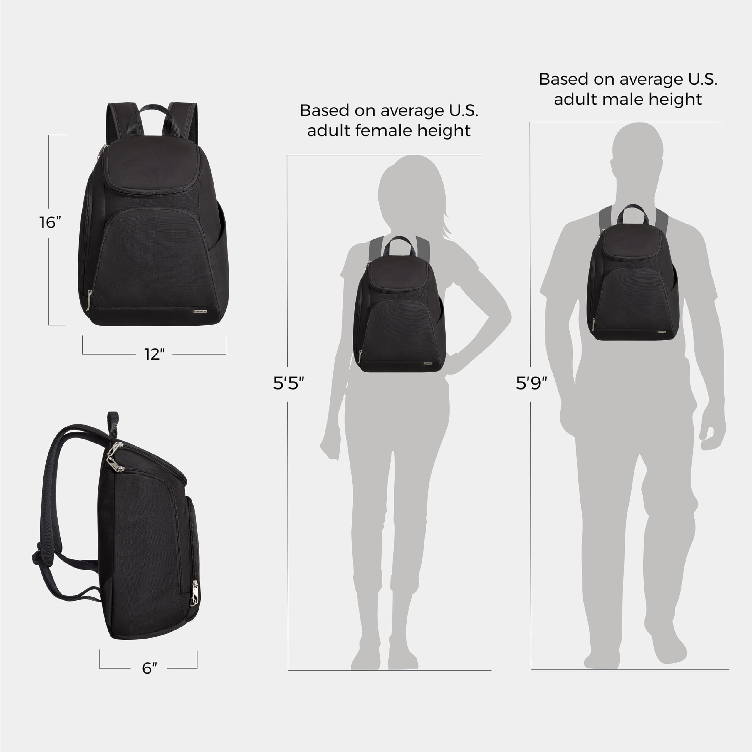 Travelon Backpack,Black,One Size 🍁 All In One Marketplace Canada