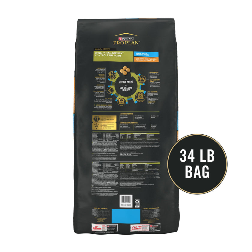 Purina Pro Plan FOCUS Adult Weight Management Large Breed Formula Adult Dry Food - (1) 34 lb. Bag 🍁 All In One Marketplace Canada