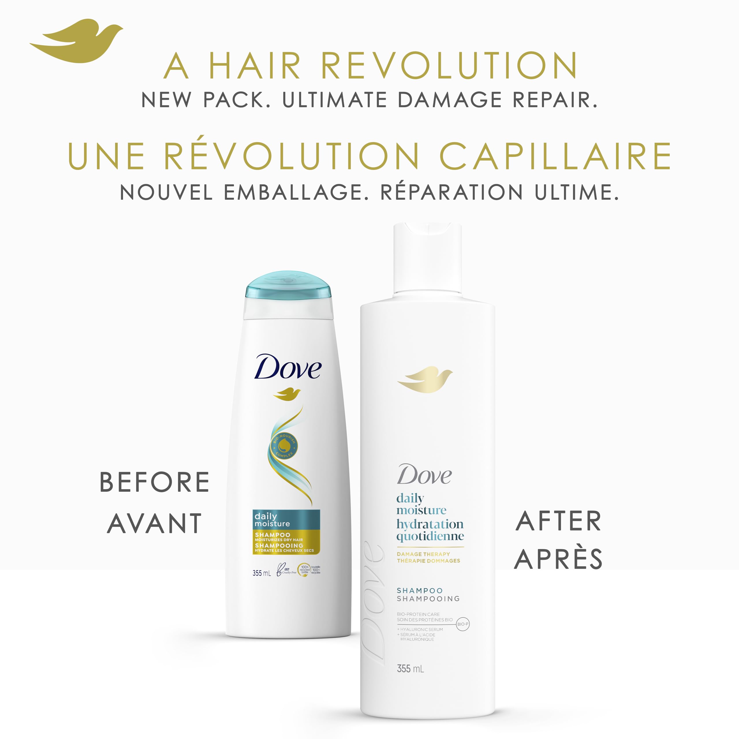 Dove Daily Moisture Damage Therapy Shampoo & Conditioner, 355mL, 4-Pack 🍁 All In One Marketplace Canada