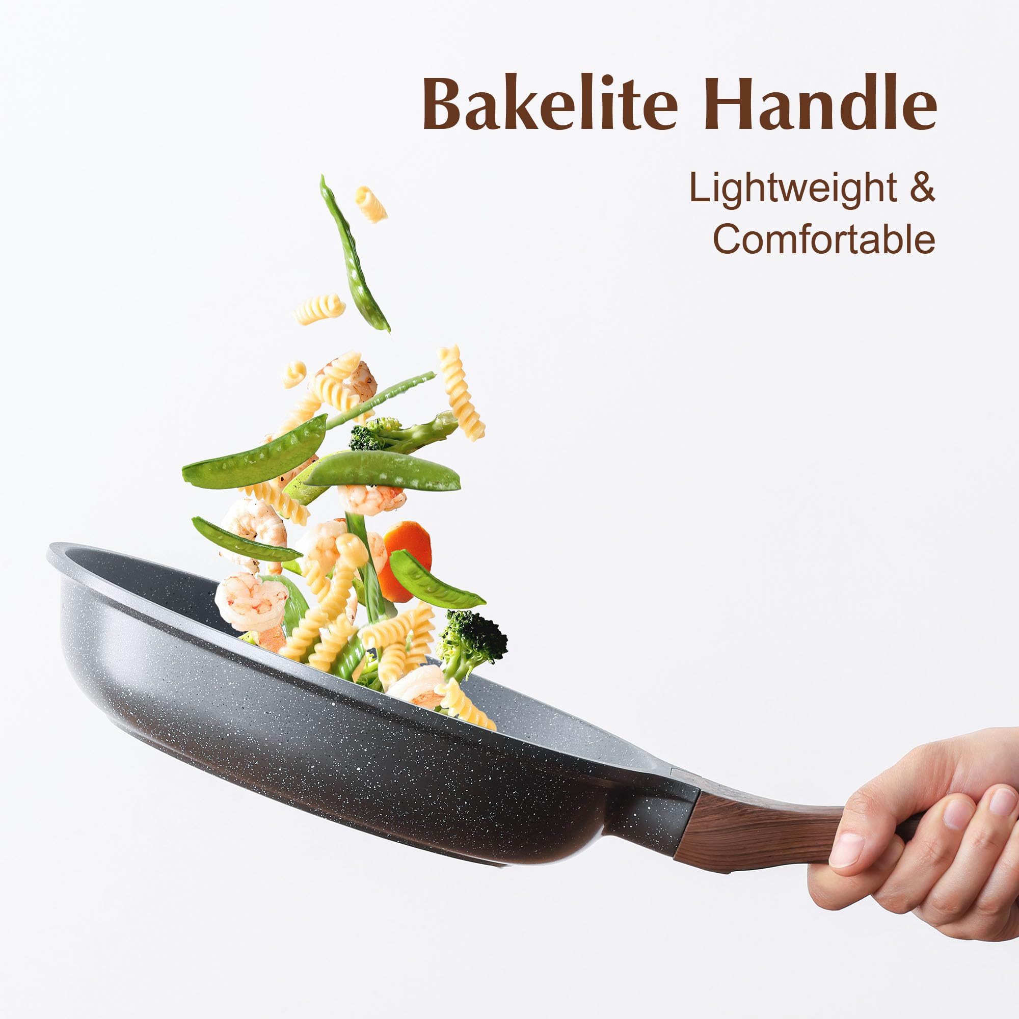 SENSARTE 12.5 Inch Nonstick Frying Pan Skillet, Swiss Granite Coating Omelette Pan, Healthy Stone Cookware, PFOA Free 🍁 All In One Marketplace Canada