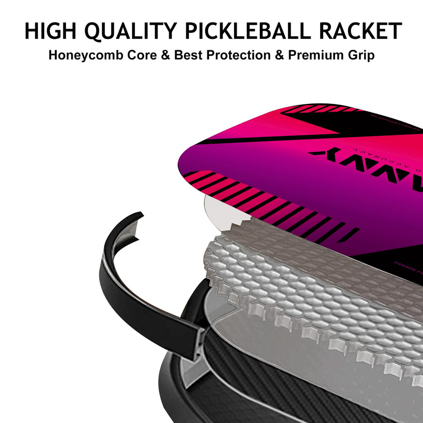 OLANNY Graphite Pickleball Paddles 4 Pack - Premium Rackets Fiber Face & Polymer Honeycomb Core Pickleball Set Includes 4 Pickleball Paddles + Balls+1 Bag (Gradient Pickleball Paddles) 🍁 All In One Marketplace Canada