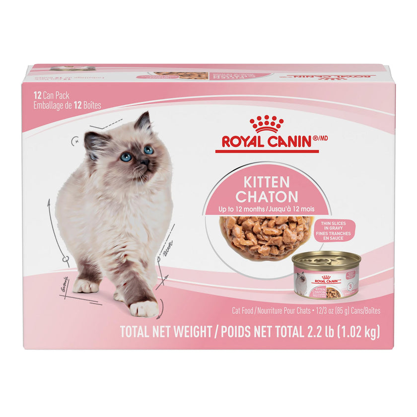 Royal Canin Feline Health Nutrition Kitten Thin Slices in Gravy Canned Cat Food, 3 oz can (12-Count) 🍁 All In One Marketplace Canada