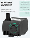 Pawfly Aquarium 80 GPH Submersible Water Pump 4 W Compact Quiet Pump with 2.6 ft. High Lift for Indoor Buckets Fish Tanks and Fountains up to 50 Gallons 🍁 All In One Marketplace Canada