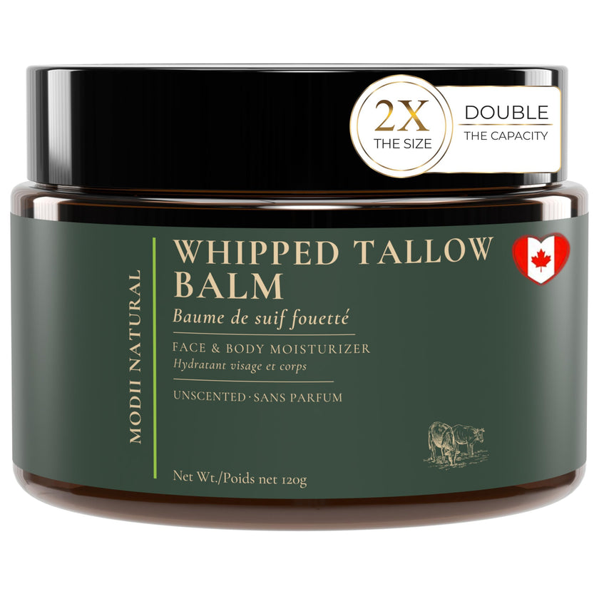 Whipped Beef Tallow Moisturizer - 100% Grass-Fed Tallow Face Balm with Honey, Jojoba Oil, Olive Oil & Sweet Almond Oil - Unscented - 120ml/4oz 🍁 All In One Marketplace Canada