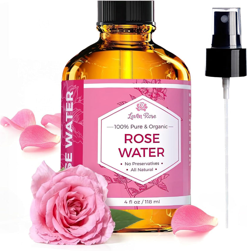 Rose Water Spray for Face by Leven Rose - Pure Natural Moroccan Rosewater Hydrosol Face Spray - Organic Rose Water Hydrosol 4 oz 🍁 All In One Marketplace Canada