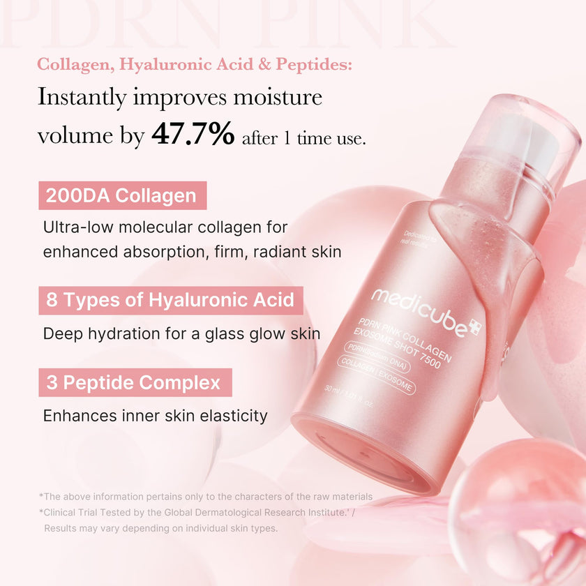 medicube PDRN Pink Collagen Exosome Shot Serum 7,500 PPM | Liquid Skin Booster | Exosome, Salmon DNA PDRN, Spicules | Uneven Skin Tone, Pore Care, Texture | Korean Skin Care 1.01 fl.oz 🍁 All In One Marketplace Canada