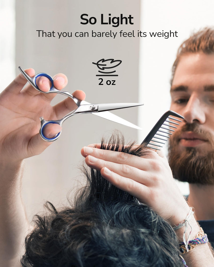 Hair Cutting Scissors, ULG Professional Hair Scissors 6.5 inch Right-Hand Razor Edge Barber Shears Salon Hair Cutting Shears Made of Japanese Stainless Steel, Hand Sharpened Blue 🍁 All In One Marketplace Canada