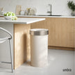 Umbra Vento Kitchen Trash Can – Large 16 Gal (62 L) Open Top Garbage Can for Home & Office – Modern Clean Design, Sand/Nickel 🍁 All In One Marketplace Canada