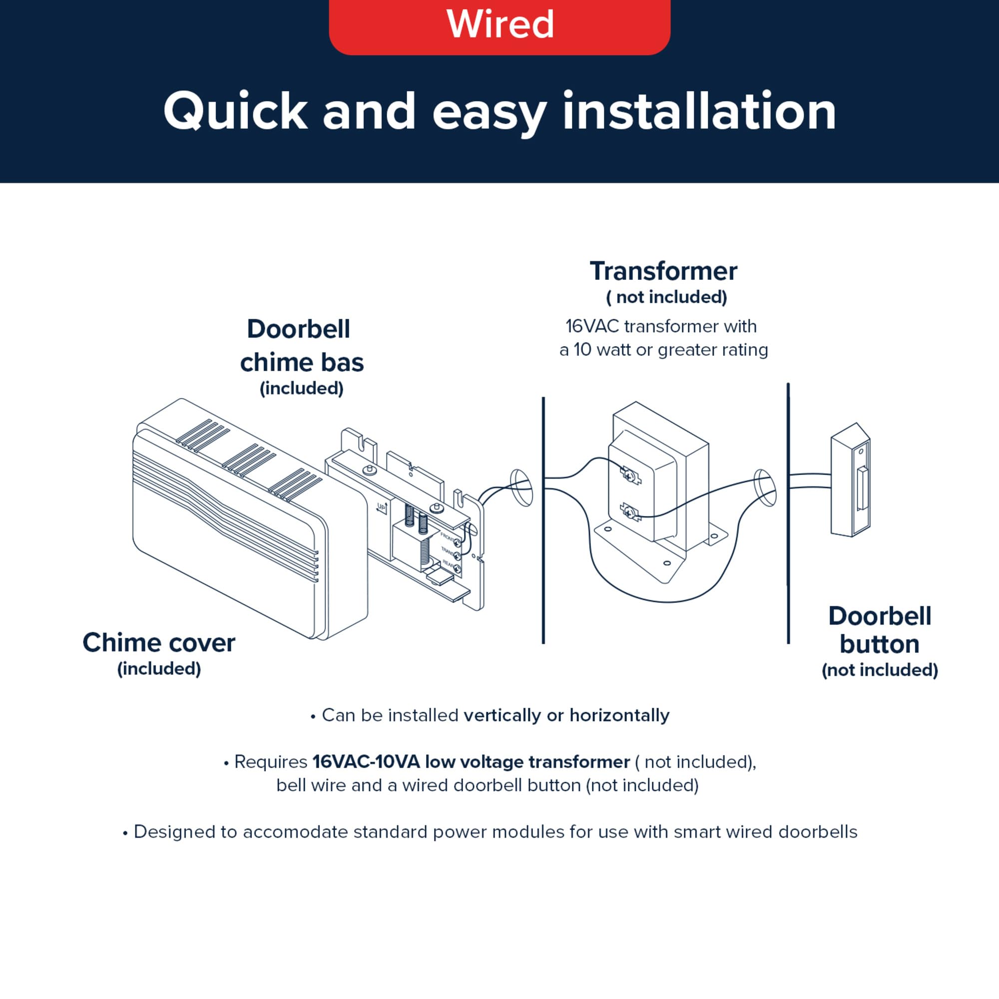 Heath Zenith White Plastic Wired Mechanical Doorbell Chime 🍁 All In One Marketplace Canada
