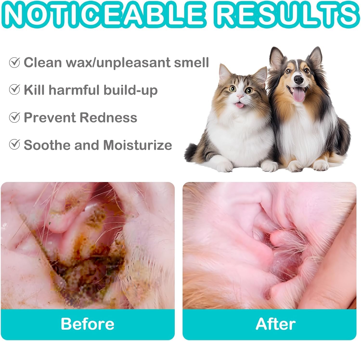 Kopmath Dog Ear Drops, Dog Ear Cleaner, Pet Ear Cleaning, Natural Solution for Dogs and Cats,60ml with Dropper 🍁 All In One Marketplace Canada