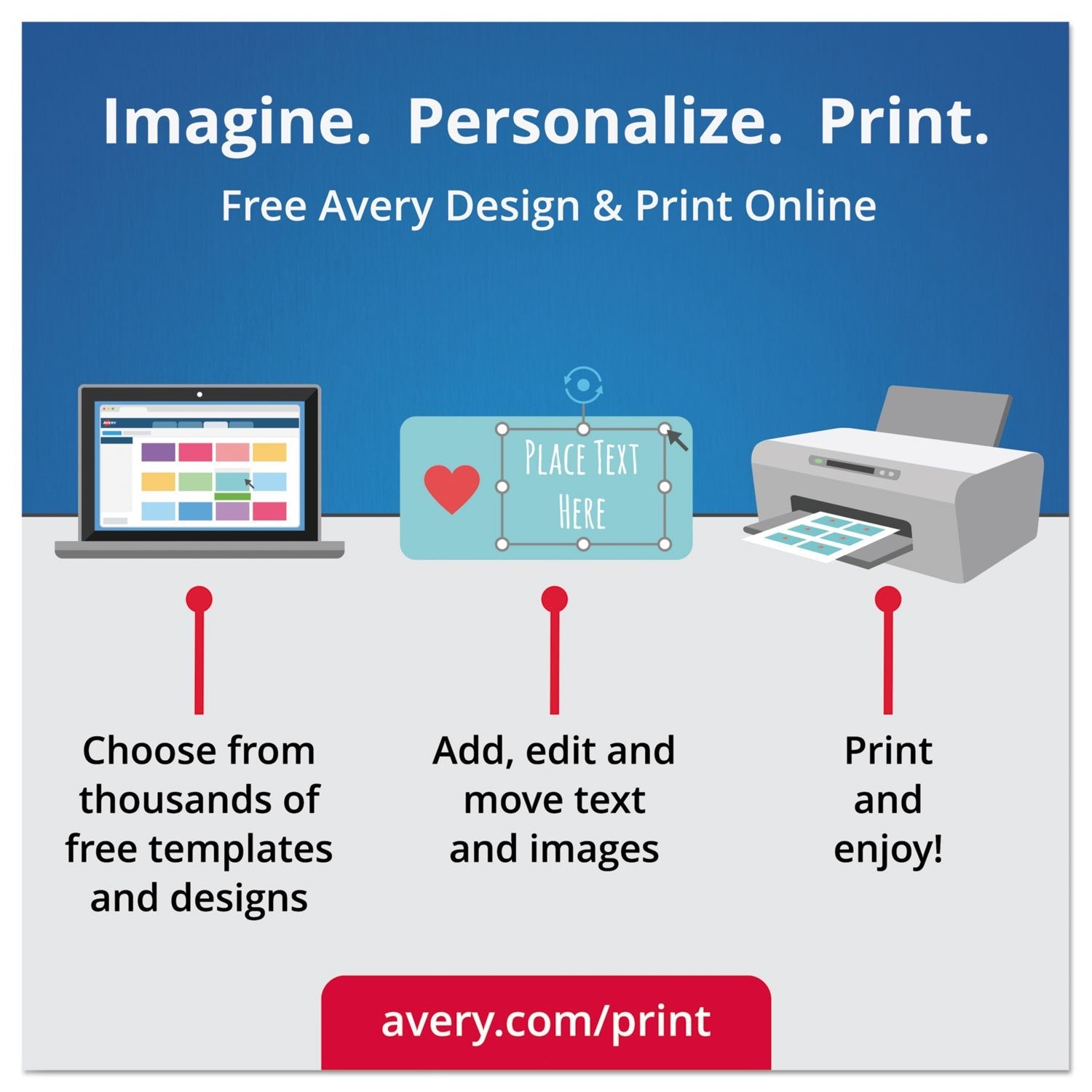 Avery Glossy White Round Labels, 2.5