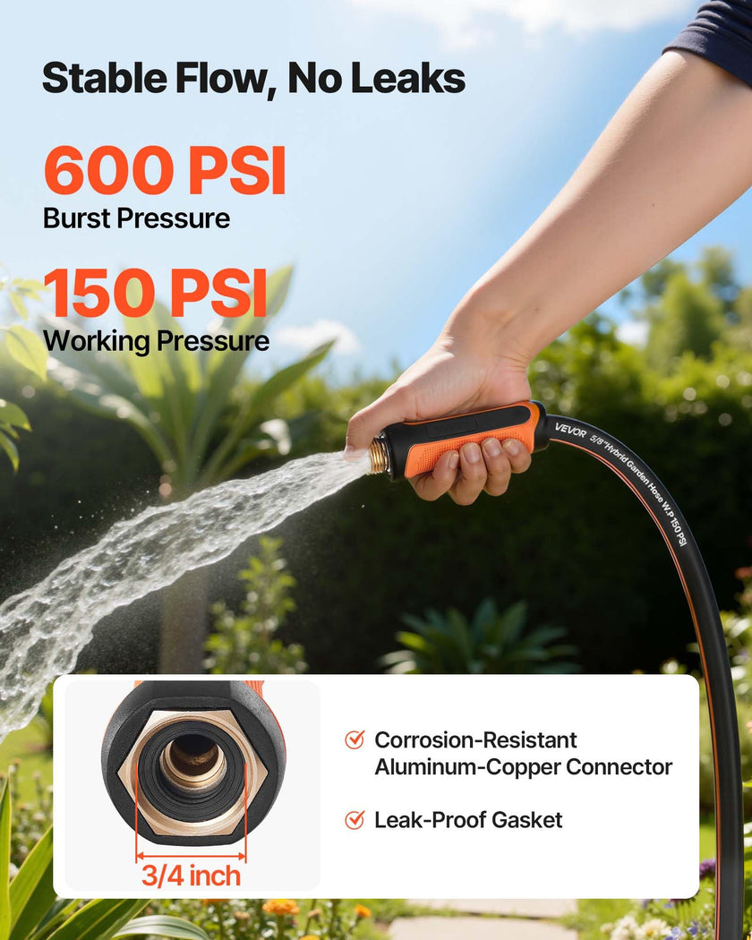 VEVOR Garden Hose, 100 ft 5/8