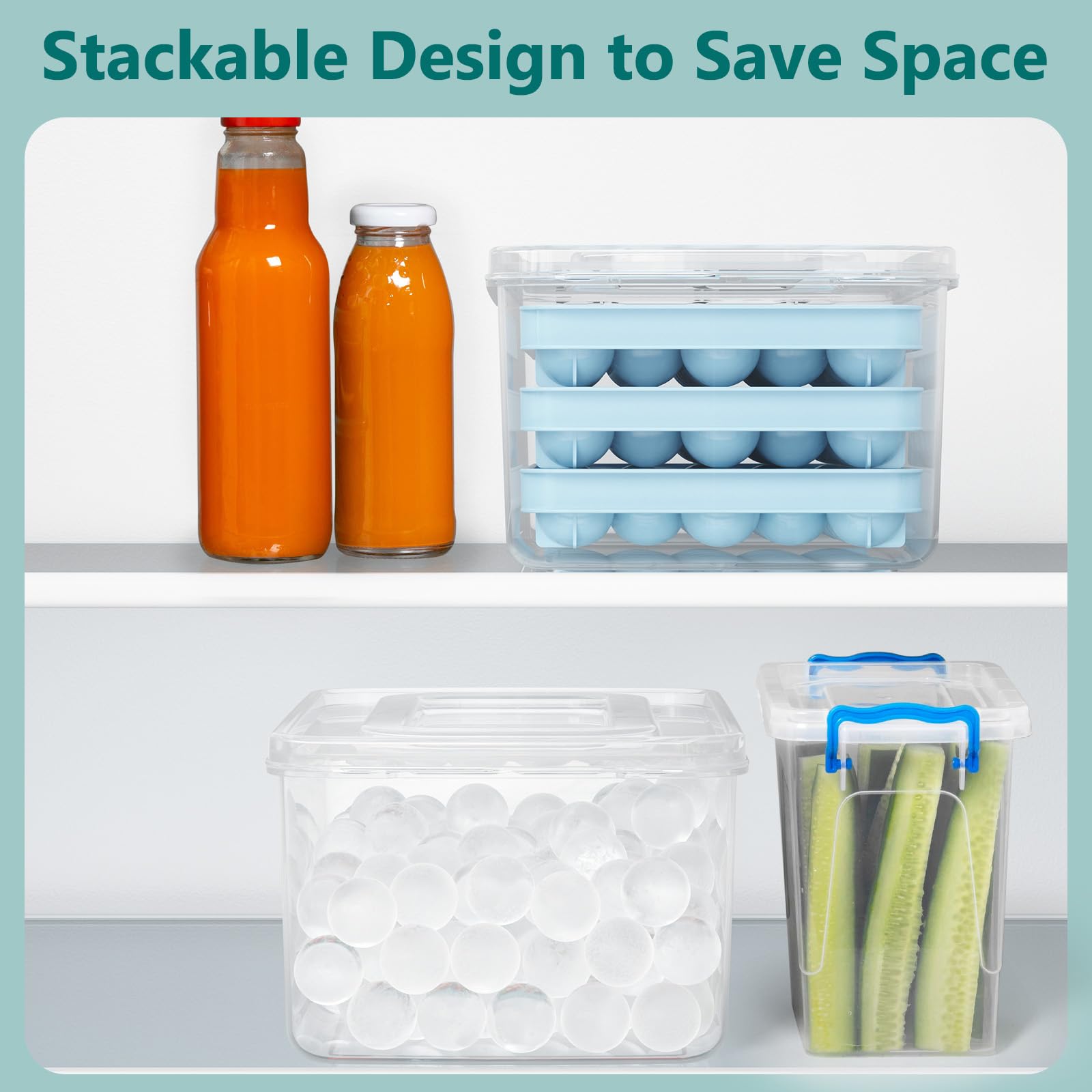 Optish 3 Pack Ice Trays for Freezer, 99 PCS Ice Cube Tray with Lid and Bin, Round Ice Cube Trays for Freezer, Circle Ice Cube Tray for Chilling Drinks 🍁 All In One Marketplace Canada