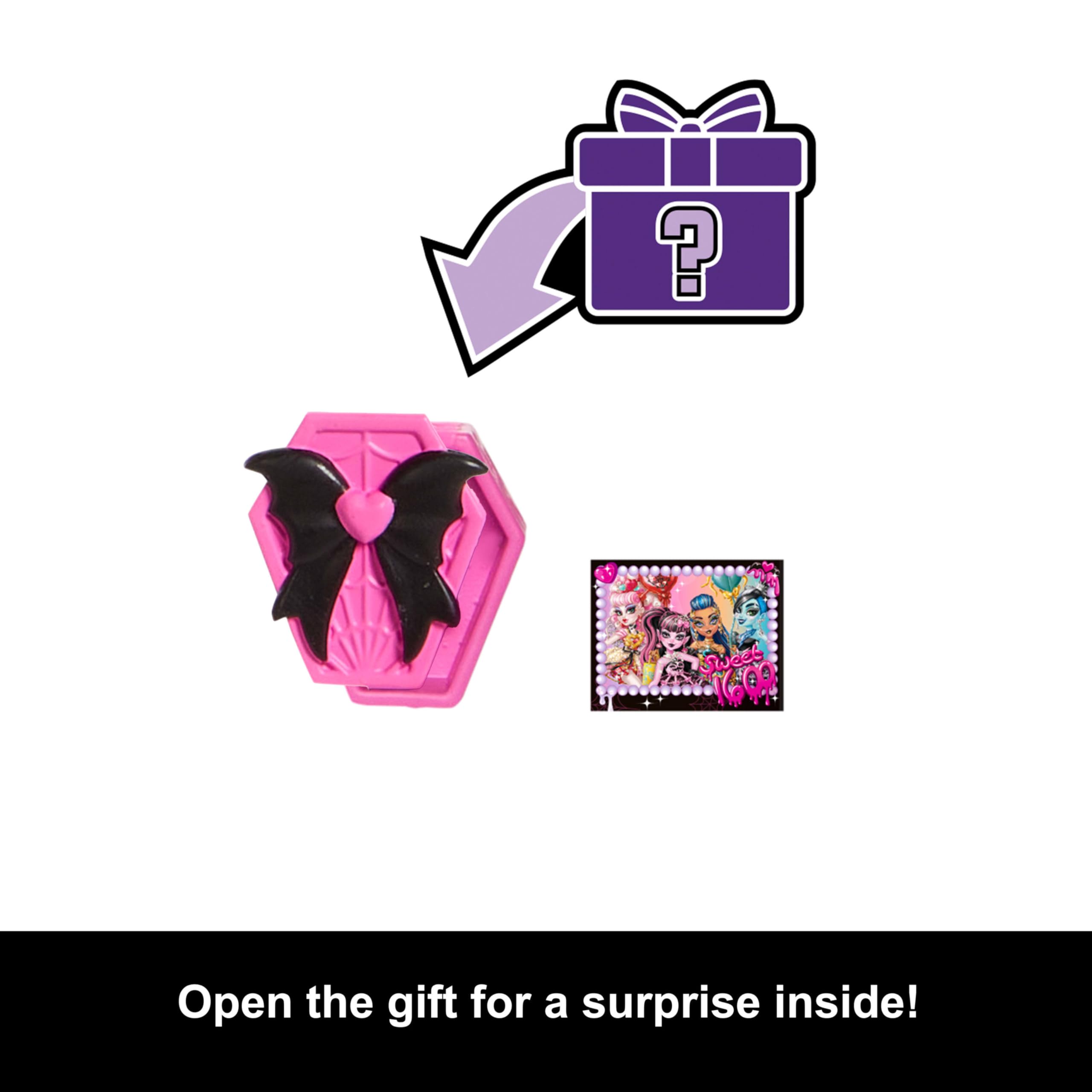 Monster High Scary Sweet Birthday Doll, Draculaura in Pink Party Dress with Themed Accessories Like Invite, Balloon, Gift, Fan and More 🍁 All In One Marketplace Canada