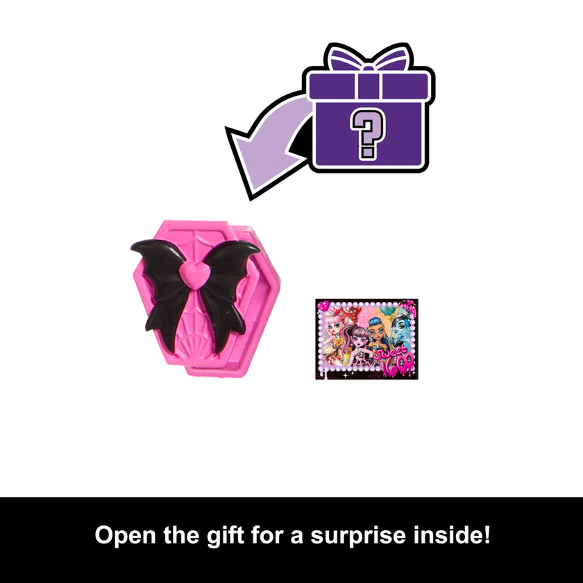 Monster High Scary Sweet Birthday Doll, Draculaura in Pink Party Dress with Themed Accessories Like Invite, Balloon, Gift, Fan and More 🍁 All In One Marketplace Canada