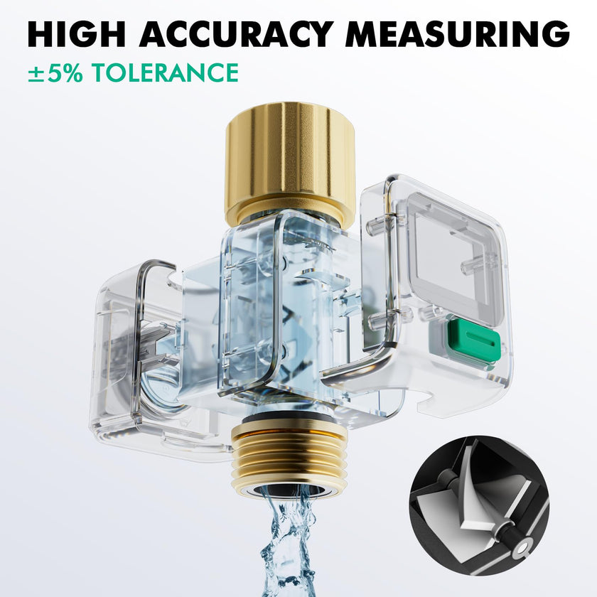 RESTMO Water Flow Meter, Pure Brass Inlet & Outlet | 4 Measure Modes | Display Gallon/Liter Usage and Flow Rate | Ideal to Outdoor Garden Hose, Lawn Sprinkler Watering, RV Water Tank Filling 🍁 All In One Marketplace Canada