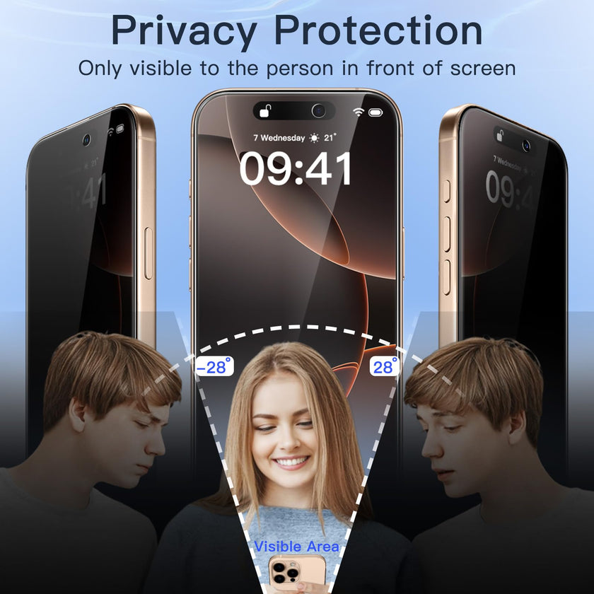 JETech Privacy Screen Protector for iPhone 16 Pro Max 6.9-Inch, Anti-Spy Tempered Glass Film with Easy Installation Tool, 2-Pack 🍁 All In One Marketplace Canada