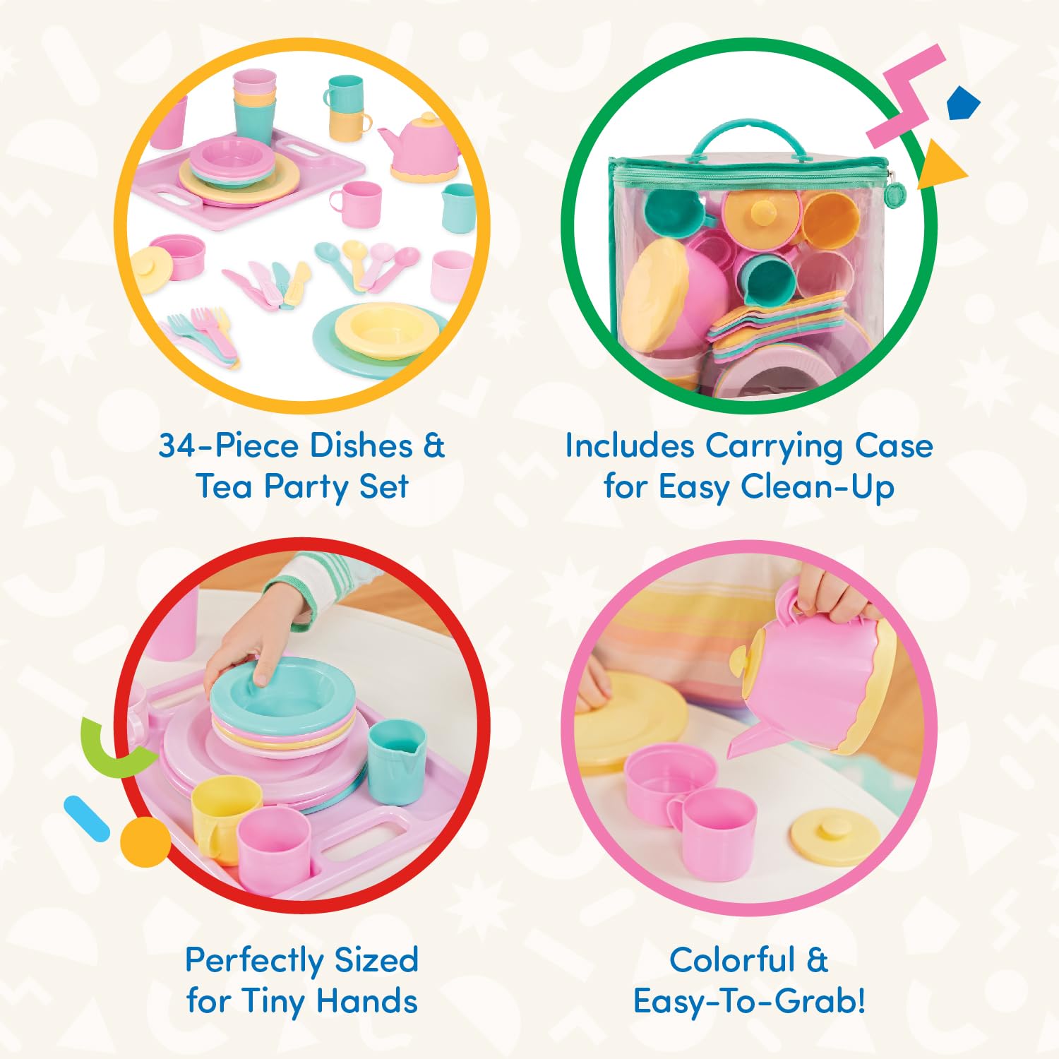Battat Play Circle Dish Set, Dishes Wishes Dinnerware, 34 Pieces, Playset 🍁 All In One Marketplace Canada