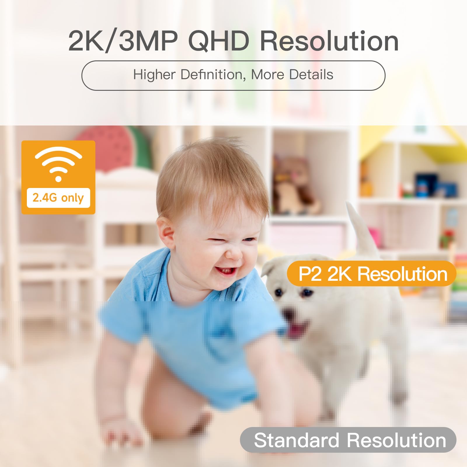 360° View 2K Pet Camera with Phone App 2 Pack, Indoor Security Camera, Baby Monitor, Motion Tracking, Pan/Tilt, Night Vision, Two-Way Audio, Works with Alexa, 2.4G WiFi Only (P2T 2PC) 🍁 All In One Marketplace Canada