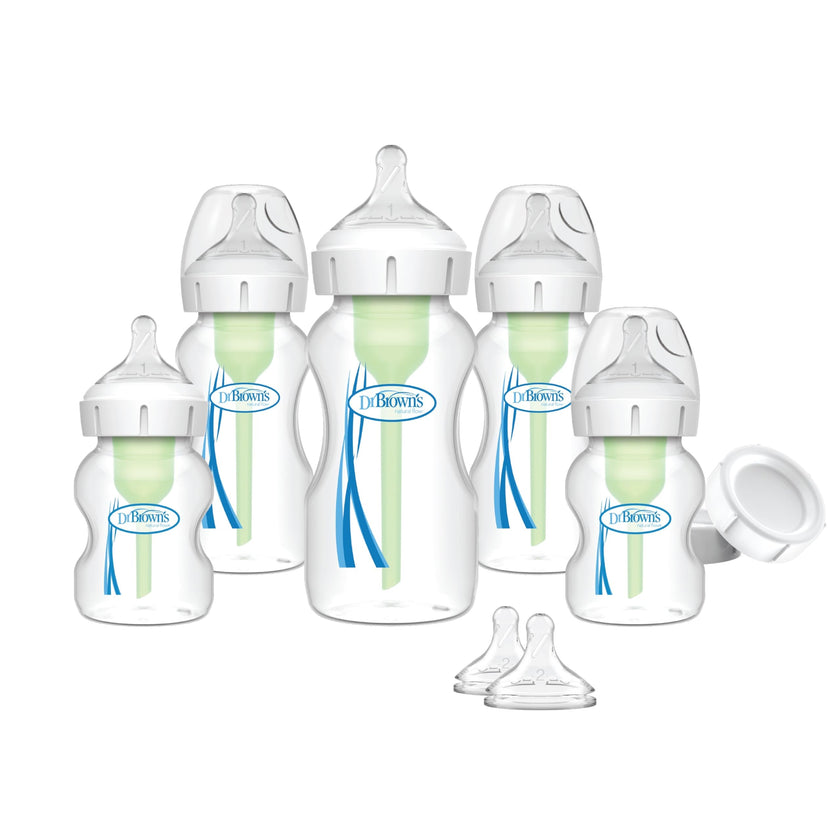 Dr. Brown’s Natural Flow Anti-Colic Options+ Wide-Neck Baby Bottles, Newborn Gift Set, Blue 🍁 All In One Marketplace Canada