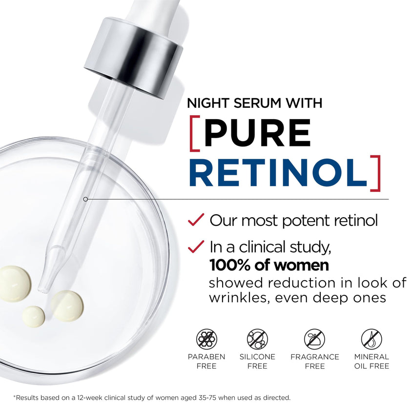 L'Oreal Paris 0.3% Pure Retinol Serum for Face, Night Serum Visibly Reduces the Look of Deep Wrinkles & Smoothes Texture, Revitalift Derm Intensives, 30ml 🍁 All In One Marketplace Canada