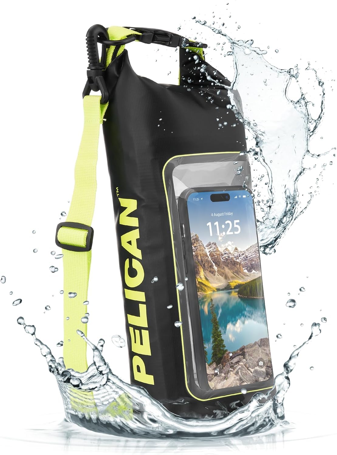 Pelican Marine IP68 Waterproof Dry Bag 2L w/Phone Pouch/Case - Black/Yellow 🍁 All In One Marketplace Canada