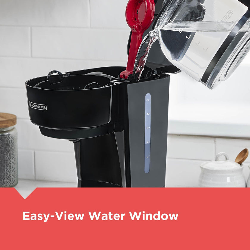 BLACK+DECKER 12-Cup Coffee Maker with Easy On/Off Switch, Easy Pour, Non-Drip Carafe with Removable Filter Basket, Black 🍁 All In One Marketplace Canada