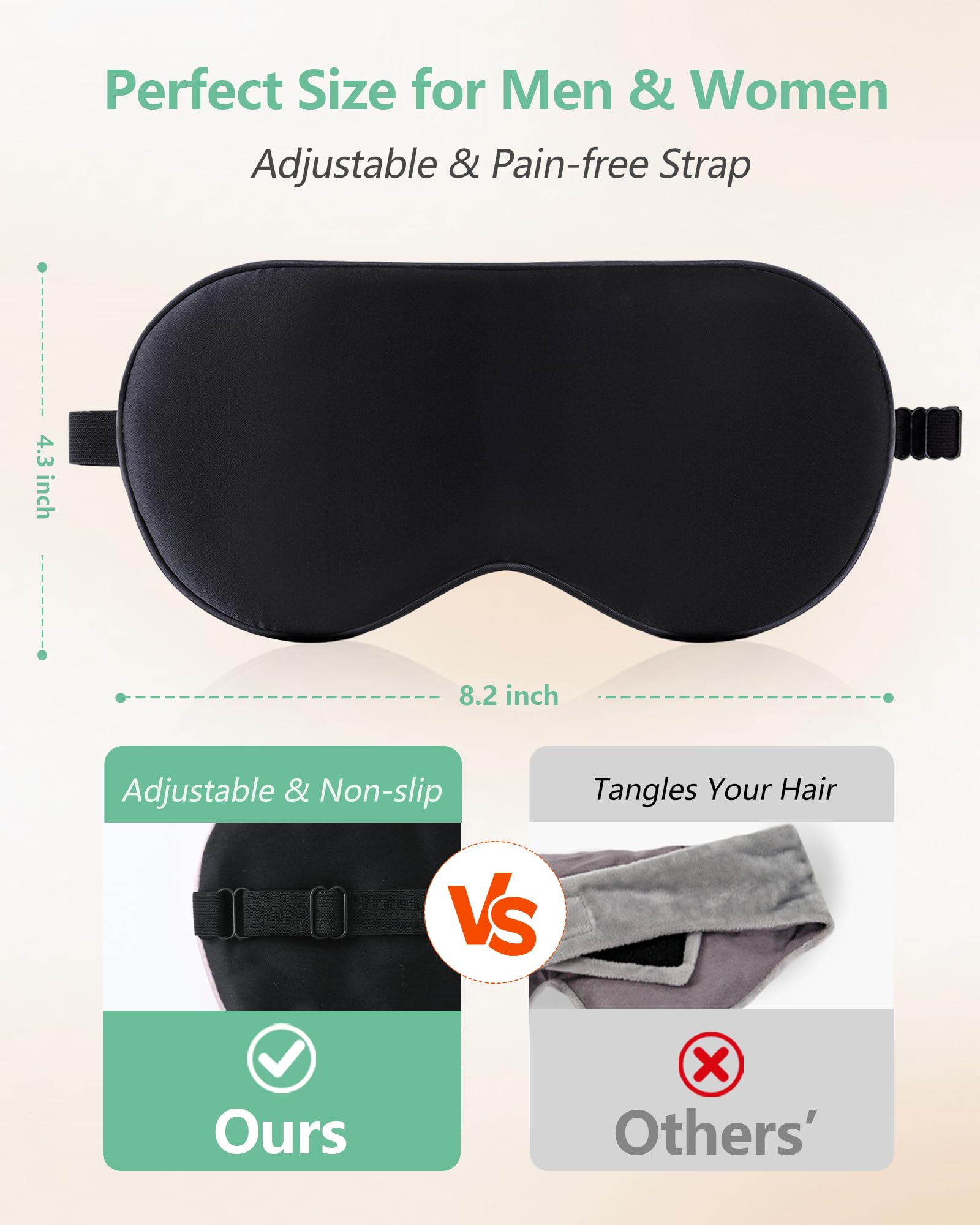 BeeVines Silk Sleep Mask for Men, 2 Pack 100% Natural Mulberry Silk Eye Mask with Adjustable Strap, Sleeping Aid Blindfold for Nap, Soft Eye Sleep Shade Cover, 100% Blocks Light Reduces Puffy Eyes (Black) 🍁 All In One Marketplace Canada