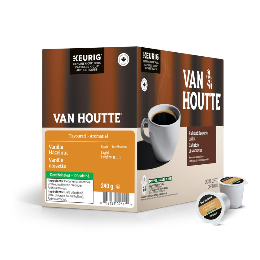 Van Houtte Vanilla Hazelnut Decaf K-Cup Coffee Pods, 24 Count For Keurig Coffee Makers 🍁 All In One Marketplace Canada