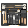 Ceecysaa Cutlery Organizer with 2 Removable Knife Blocks, Expandable Utensil Tray,Adjustable Cutlery Tray Drawer Organizer for Spoons, Knives, Kitchen Organizers and Storage,ABS,Black(6-9 Slots) 🍁 All In One Marketplace Canada