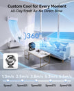 DIGIX Rechargeable USB Desk Fan for Bedroom, 100 Speeds, 360° Rotation, Wall Mounted Design Small Portable Table Fan with LED Display, Quiet Personal Desktop Cooling Fans for Home Office (Black) 🍁 All In One Marketplace Canada