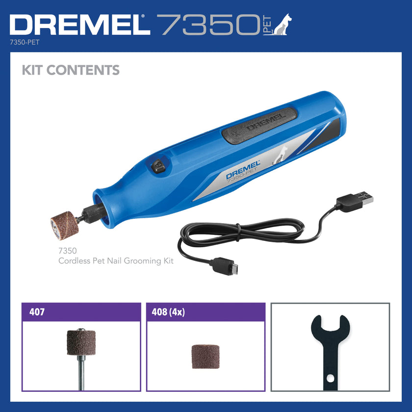 Dremel 7350-PET 4V Pet & Dog Nail Grinder, Easy-to-Use & Safe Nail Trimmer, Professional Pet Grooming Kit - Works on Large, Medium, Small Dogs & Cats 🍁 All In One Marketplace Canada