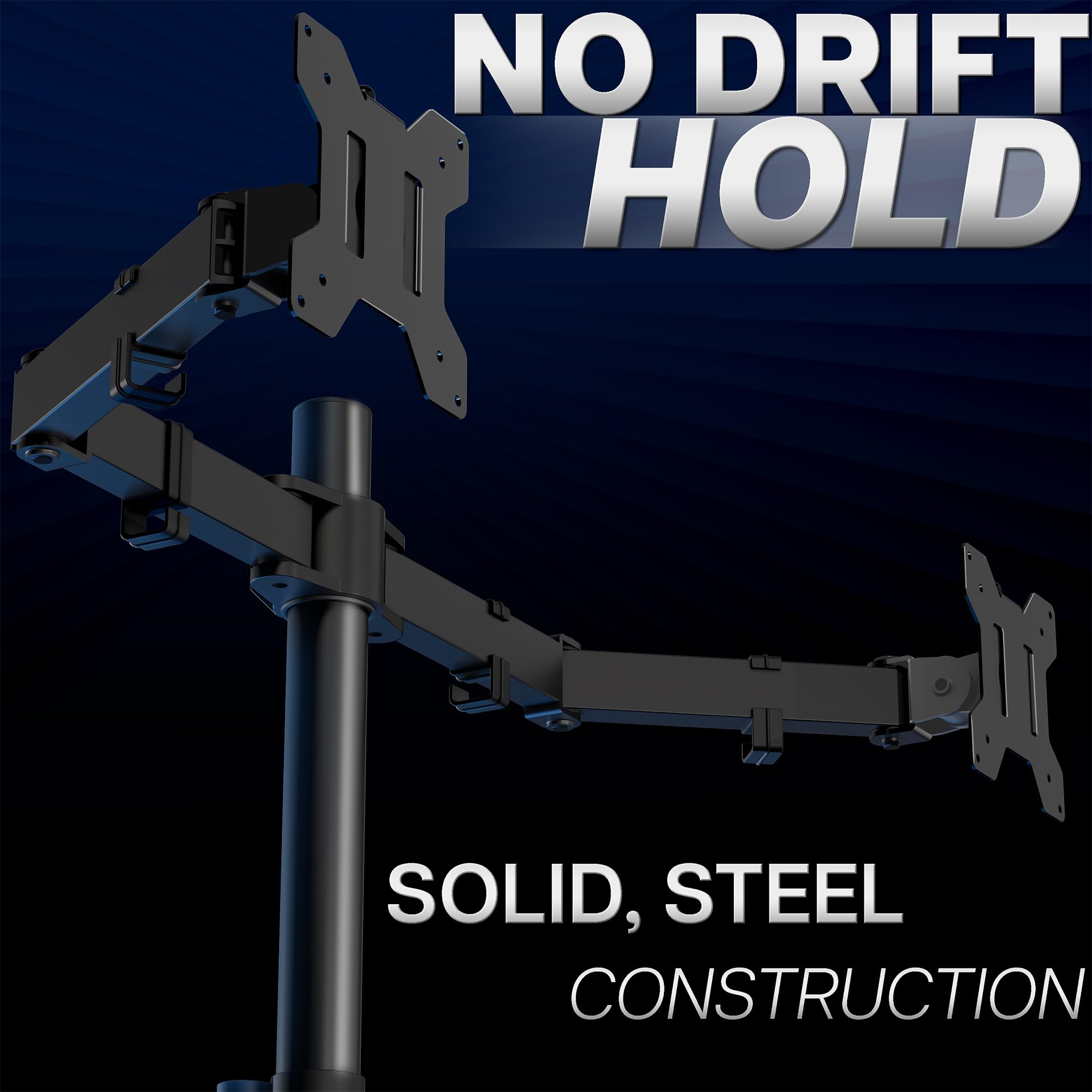 VIVO Dual Monitor Desk Mount, Holds 2 Computer Screens up to 30 inches and 22lbs Each, Heavy Duty Fully Adjustable Steel Stand with C-Clamp and Grommet, Black, STAND-V002 🍁 All In One Marketplace Canada