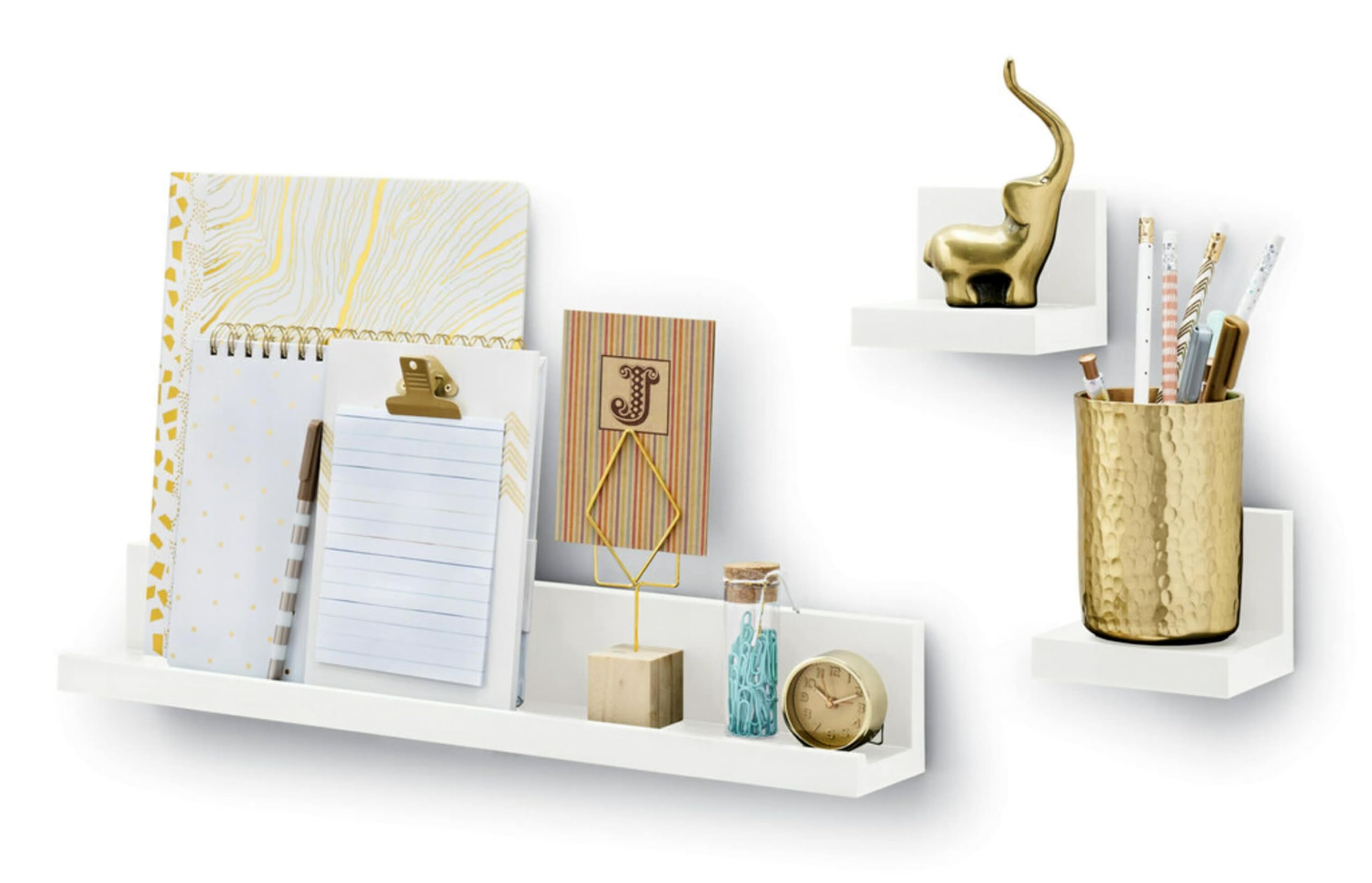 Command Display Floating Wall Shelves, 2 Ledges 8 Strips, Damage-free Decorating, Quartz 🍁 All In One Marketplace Canada