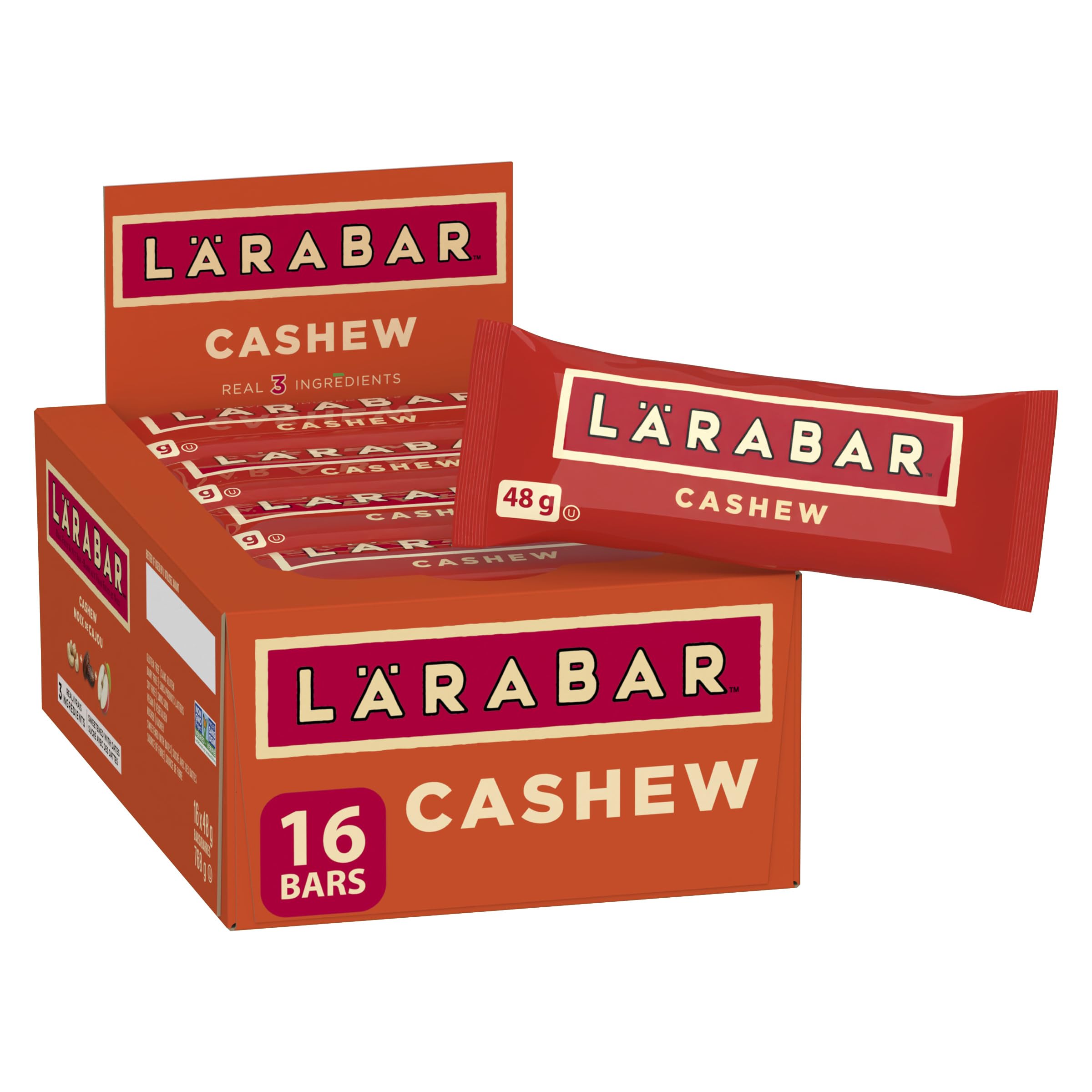 LÄRABAR Cashew, Fruit and Nut Energy Bar, Pack of 16 Bars, Gluten Free, Vegan, Family Pack, Snack Bars, 768 Grams Package 🍁 All In One Marketplace Canada