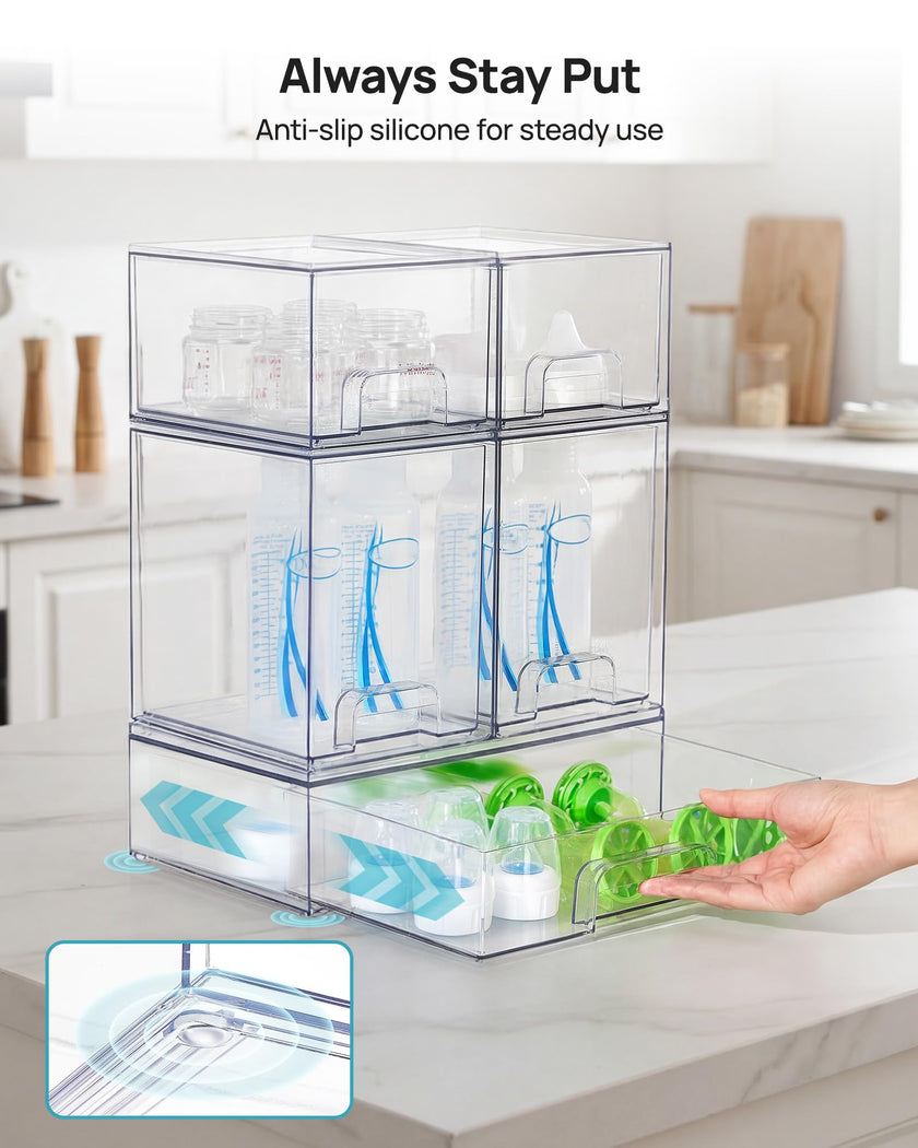 Vtopmart Stackable Storage Drawers Set of 5, 12