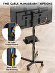 BONTEC Mobile TV Stand, Rolling TV Stand for 23-60 Inch Screens, Adjustable Floor TV Stand with Locking Wheels and Media Shelf, Compatible with VESA 100x100mm to 400x400mm, Holds up to 88 lbs, Black 🍁 All In One Marketplace Canada