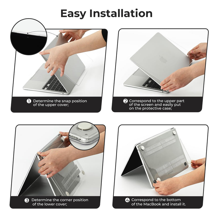 EooCoo Case Compatible with MacBook Air 13 inch M5 M4 M3 M2 2026-2022 A3449 A3240 A3113 A2681, 13.6