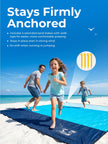 SOLNERY Large Beach Blanket Sand Proof Water Resistant, Beach Mat Sand Free Waterproof, Windproof, Stylish & Skin-Friendly, 8.2 x 6.8 ft, Fits 1–8 People, for Seaside, Picnic & Outdoor(Ocean Blue) 🍁 All In One Marketplace Canada