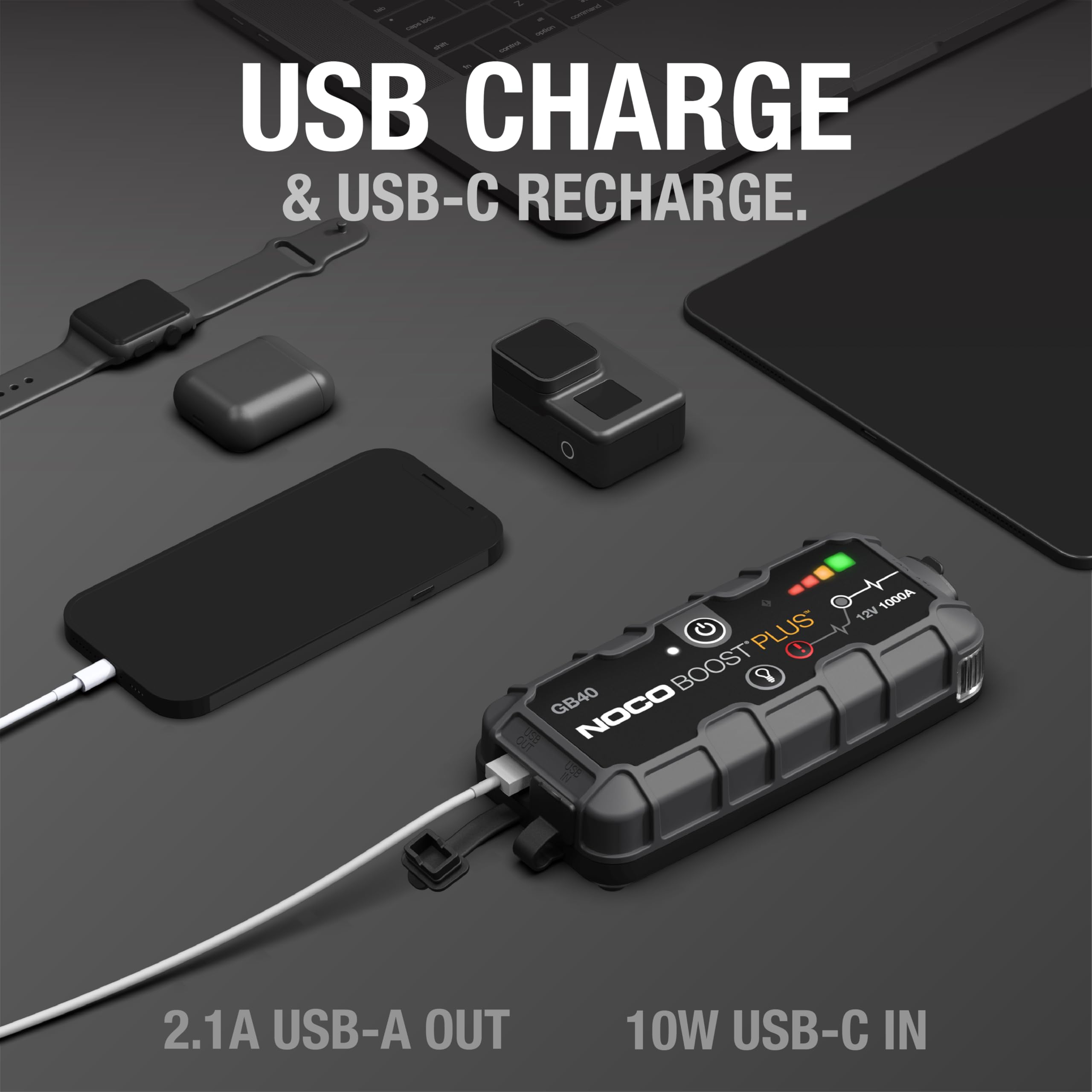 NOCO Boost GB40: 1000A UltraSafe Jump Starter – 12V Lithium Battery Booster Pack, Portable Jump Box, Power Bank & Jumper Cables - for 6.0L Gas and 3.0L Diesel Engines 🍁 All In One Marketplace Canada