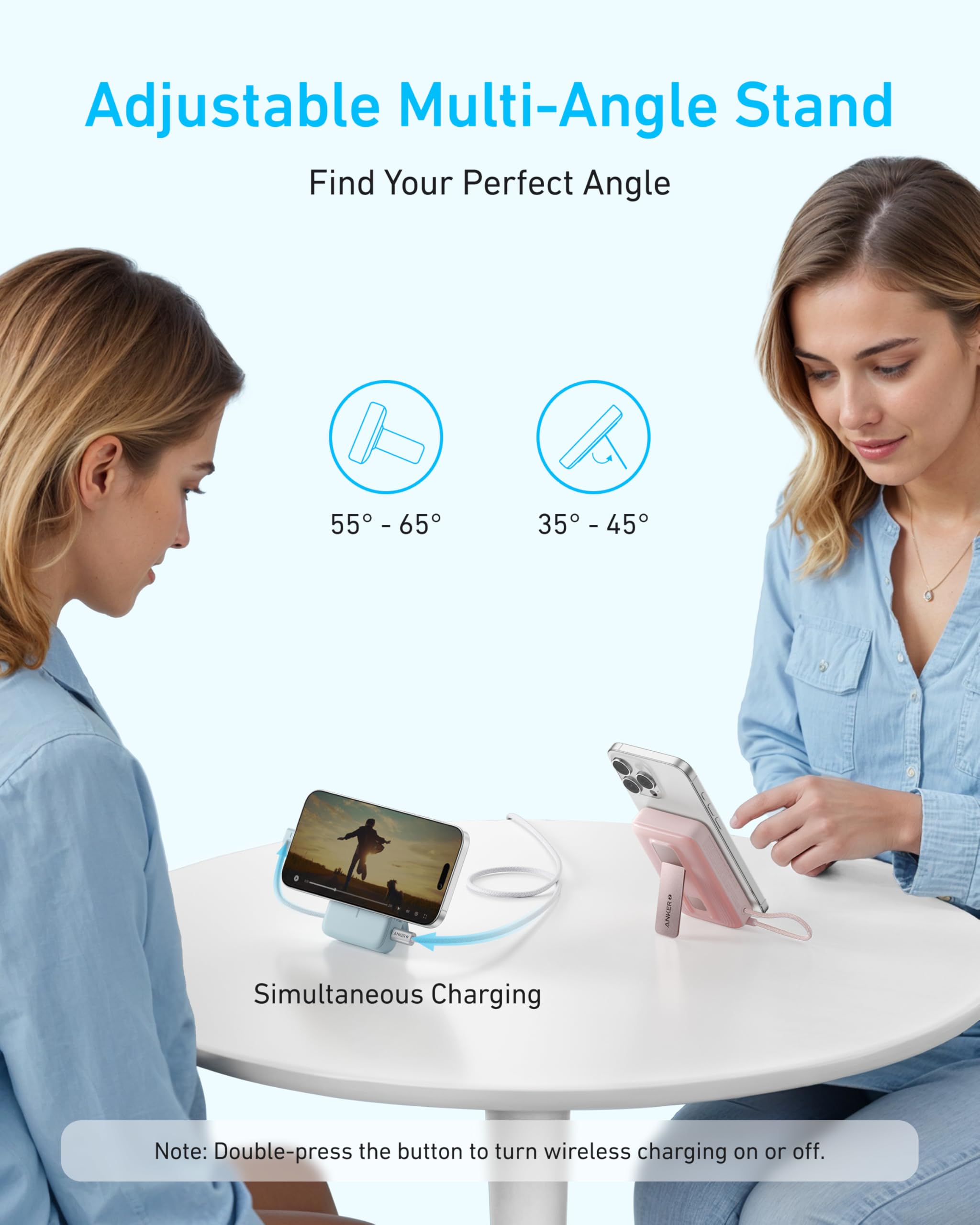 Anker Zolo Magnetic Power Bank, 10,000mAh Wireless Portable Charger with 30W Max Fast Charging, Battery Pack with Built-in USB-C Cable and Adjustable Stand, for iPhone 16/15 Series, AirPods, and More 🍁 All In One Marketplace Canada