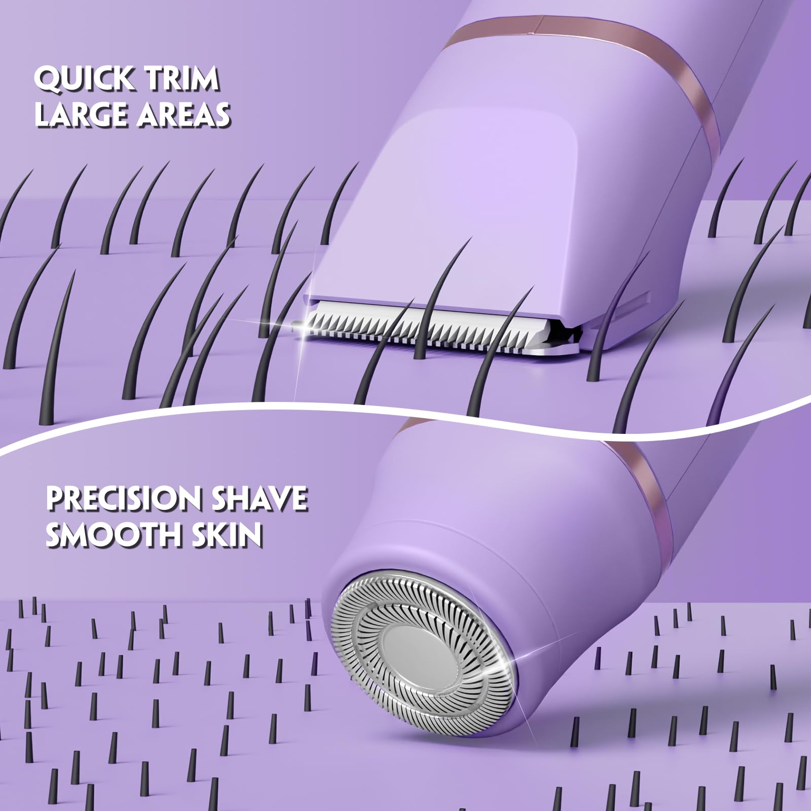 Electric Bikini Trimmer for Women - Tiovara Painless Electric Shaver,Cordless Electric Razors IPX7 Waterproof Pubic Hair Removal with USB Charge Dock for Bikini Underarm Leg Arm Body Face Silk Skin 🍁 All In One Marketplace Canada