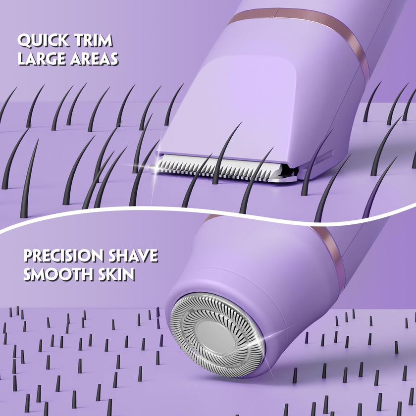Electric Bikini Trimmer for Women - Tiovara Painless Electric Shaver,Cordless Electric Razors IPX7 Waterproof Pubic Hair Removal with USB Charge Dock for Bikini Underarm Leg Arm Body Face Silk Skin 🍁 All In One Marketplace Canada