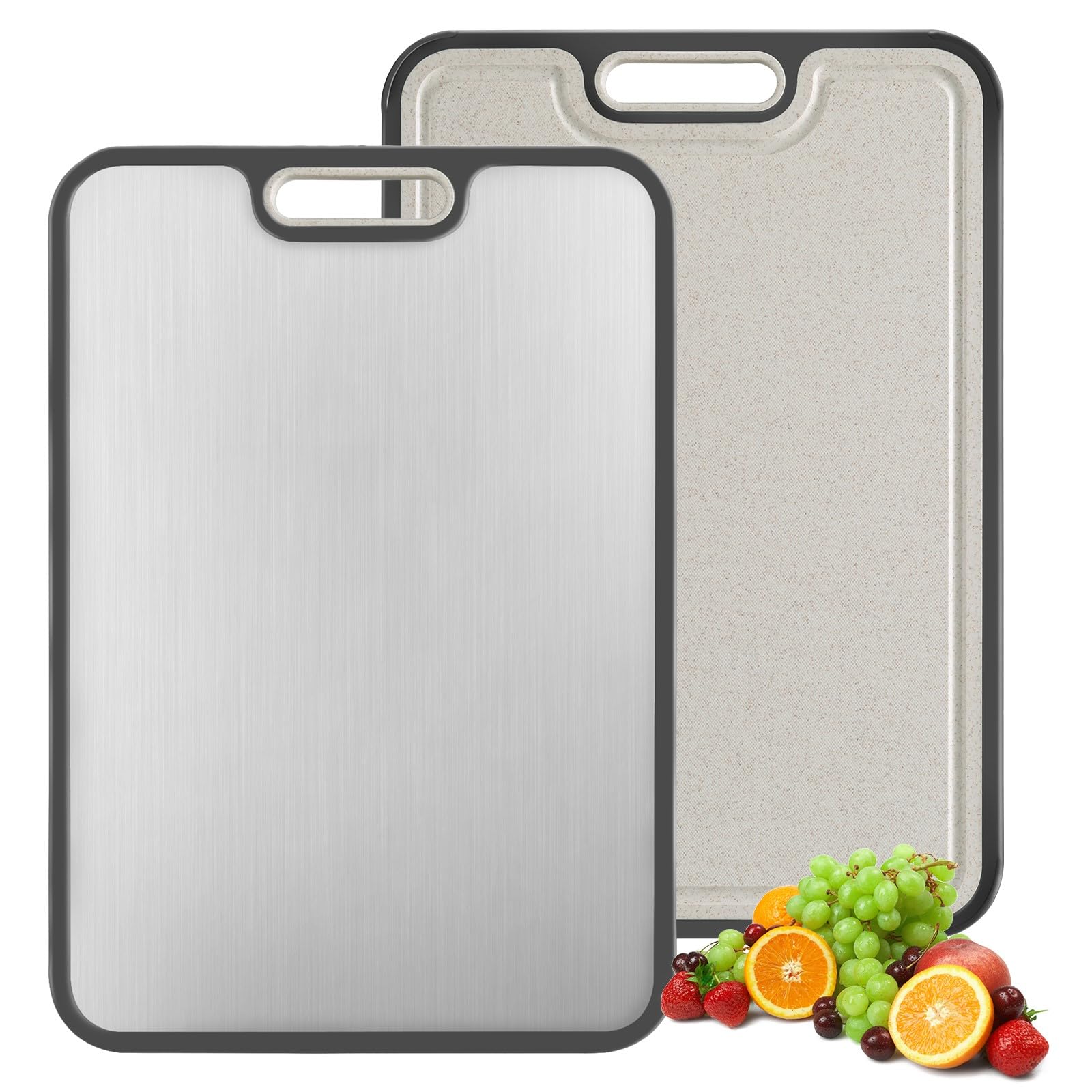 Cutting Board,Titanium Cutting Board, Kitchen Essentials, Cutting Boards for Kitchen, Double Sided Food Grade, Planche a Decouper, Chopping Board and Wheat Straw PP, Easy to Clean Large Size 16”×11” 🍁 All In One Marketplace Canada