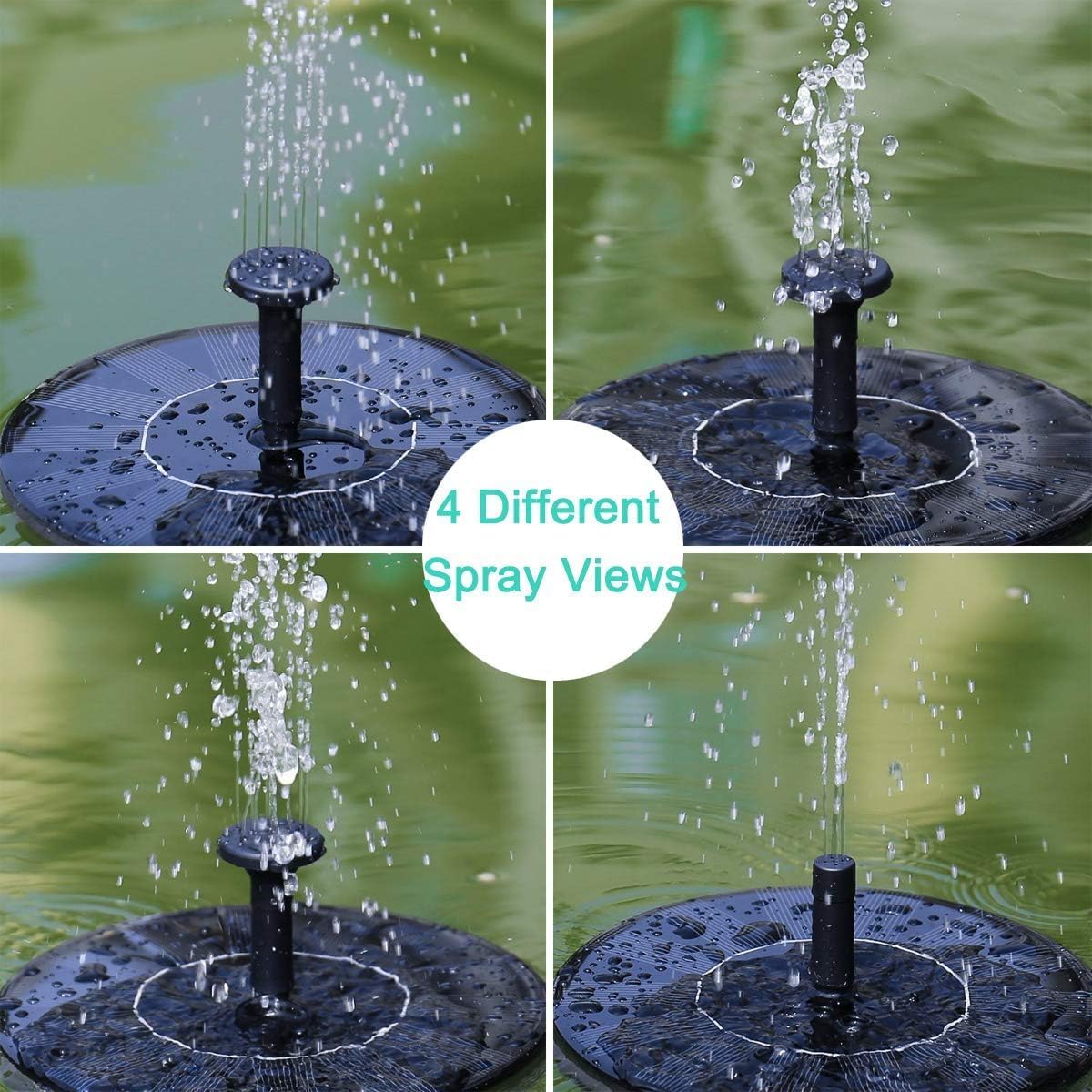 Solar Fountain Water Pump for Bird Bath, New Upgraded Mini Solar Powered Fountain Pump 1.5W Free Standing Solar Panel Kit Water Fountain for Garden, Pond, Pool, and Outdoor 🍁 All In One Marketplace Canada