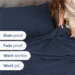 Full Size 4 Piece Sheet Set - Comfy Breathable & Cooling Sheets - Hotel Luxury Bed Sheets for Women & Men - Deep Pockets, Easy-Fit, Extra Soft & Wrinkle Free Sheets - Navy Blue Oeko-Tex Bed Sheet Set 🍁 All In One Marketplace Canada