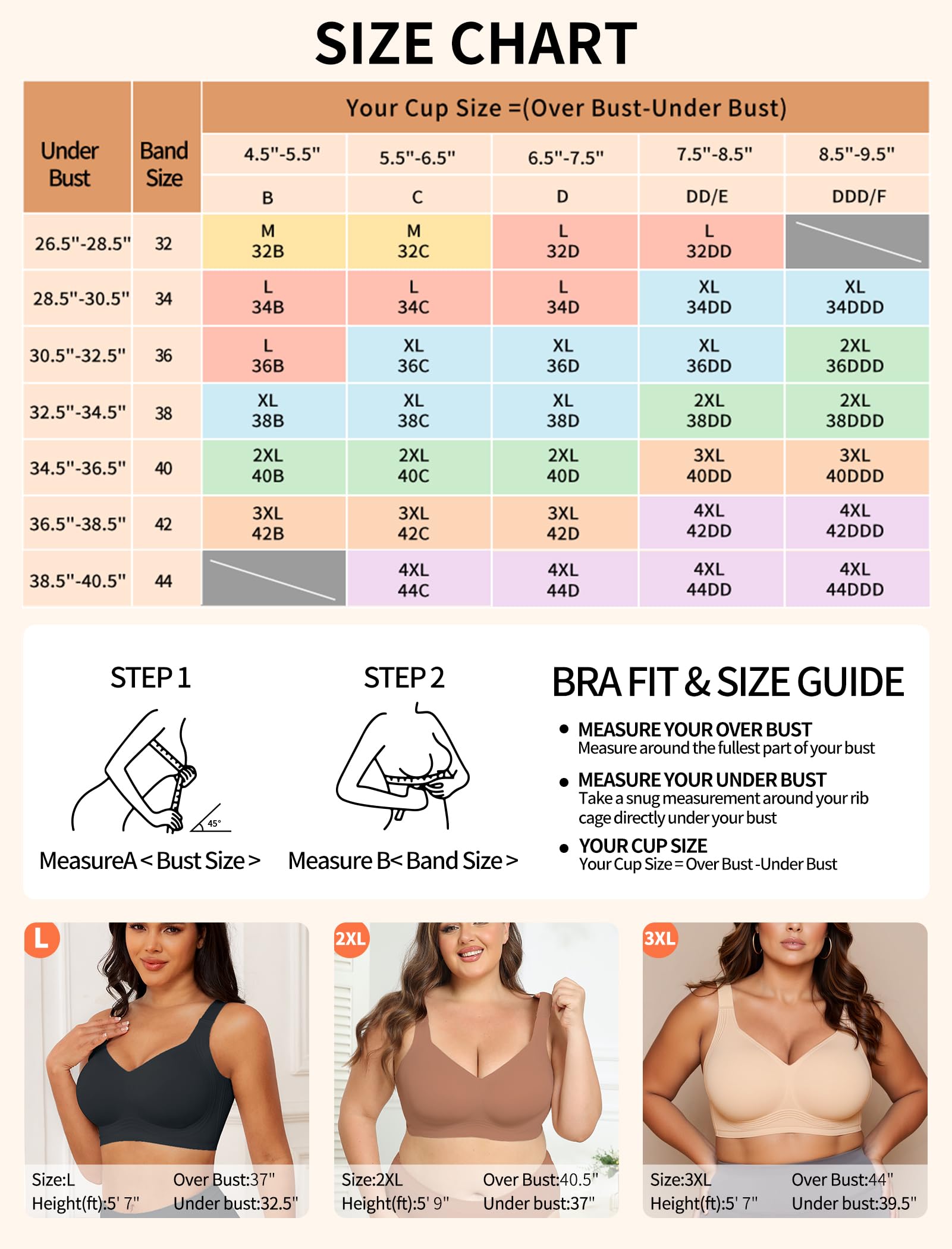PoseFree Jelly Bras for Women Full Coverage Full Support and Lift No Underwire Back Smoothing Bralette Everyday Bra (Nude,XL) 🍁 All In One Marketplace Canada