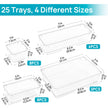 Vtopmart 25 PCS Plastic Clear Drawer Organizer, Acrylic Desk Drawer organizers, Organization and Storage for Makeup, Bathroom, Office, kitchen, Bedroom 🍁 All In One Marketplace Canada