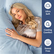 Queen Size 4 Piece Sheet Set - Comfy Breathable & Cooling Sheets - Hotel Luxury Bed Sheets for Women & Men - Deep Pockets, Easy-Fit, Extra Soft & Wrinkle Free Sheets - Sky Blue Oeko-Tex Bed Sheet Set 🍁 All In One Marketplace Canada